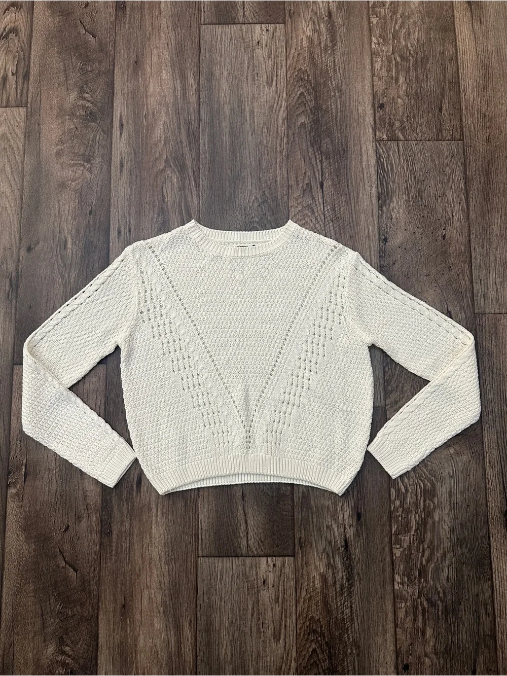 Sinsay Knit Cropped Jumper Sweater Women’s Size XS Off White